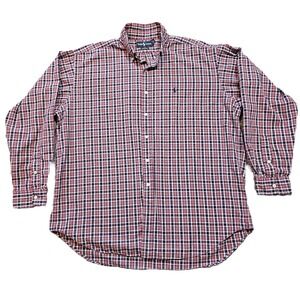 Polo Ralph Lauren Blake Red White Blue Plaid Blue Pony LS Button Shirt Men's XL
